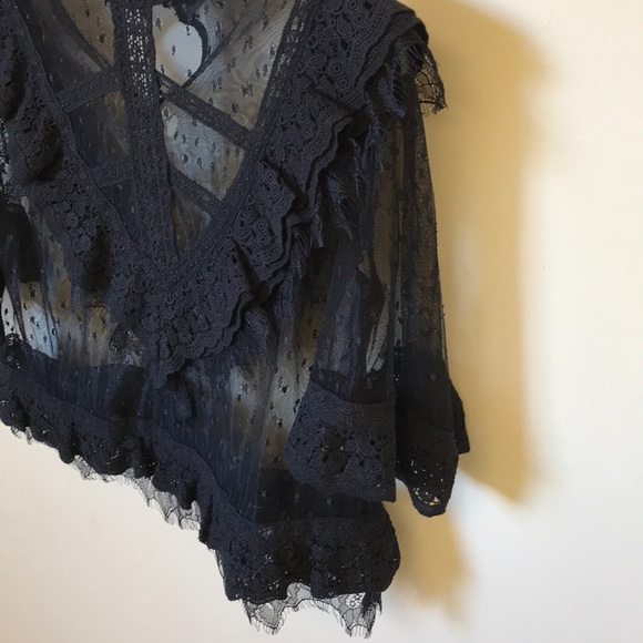 {The KOOPLES} NEW Embroidered Lace Ruffles Blouse - Picture 4 of 8